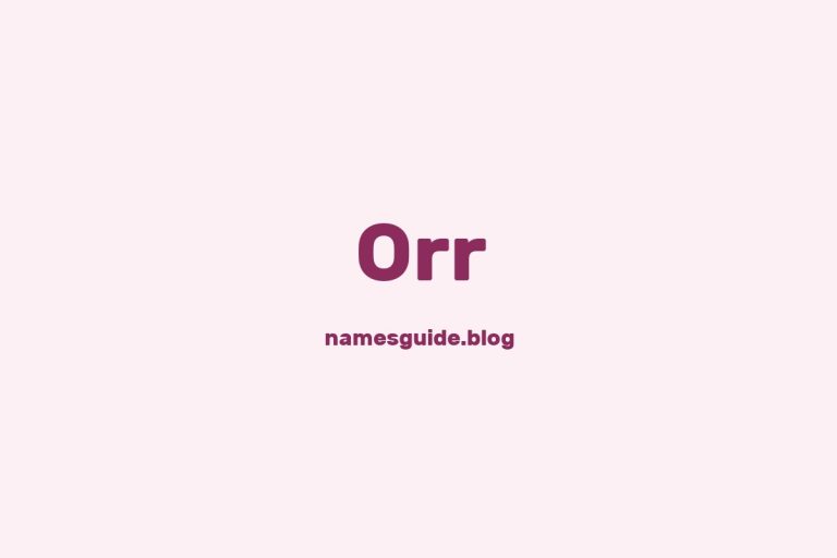 Origin and Meaning of Last Name Orr