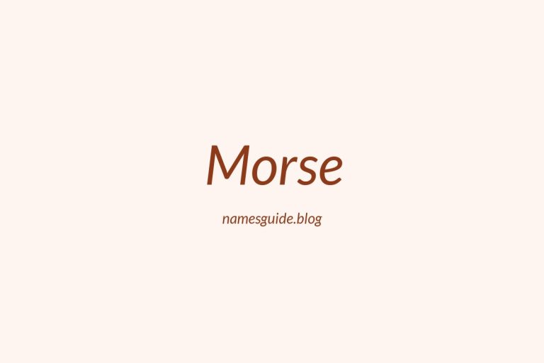 Origin and Meaning of Last Name Morse