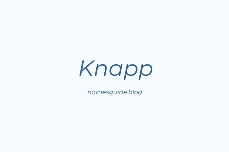 Origin and Meaning of Last Name Knapp