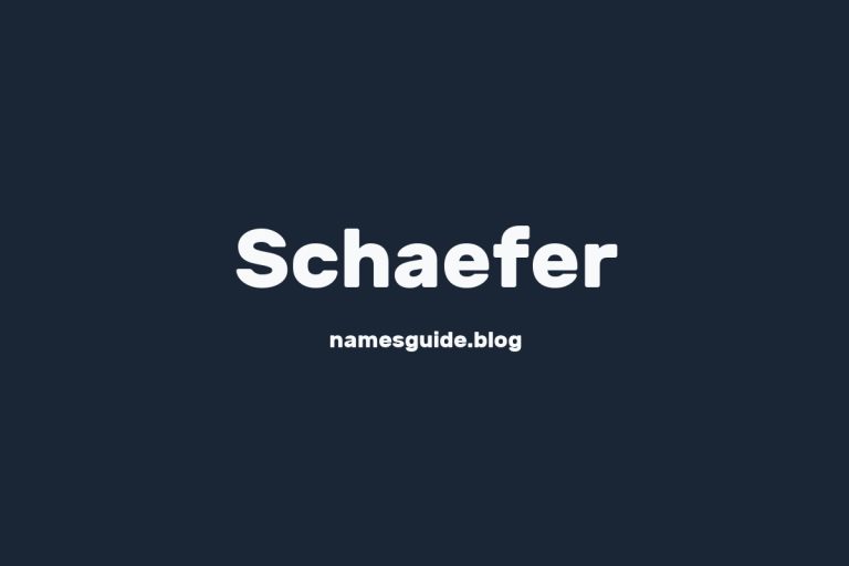 Origin and Meaning of Last Name Schaefer