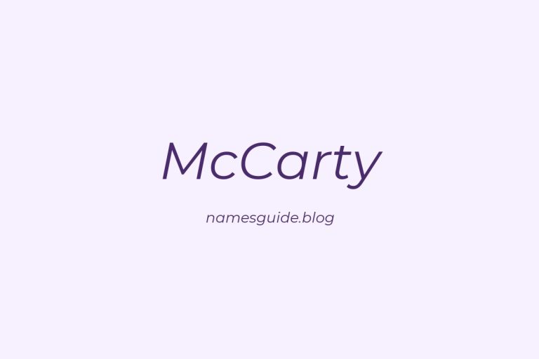 Origin and Meaning of Last Name McCarty