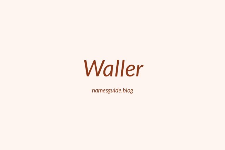 Origin and Meaning of Last Name Waller