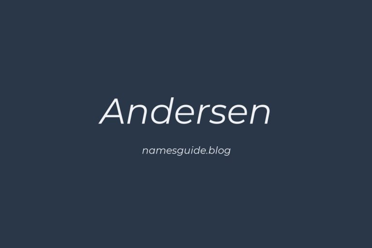 Origin and Meaning of Last Name Andersen