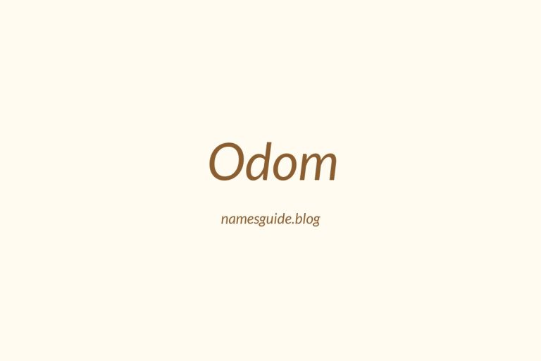Origin and Meaning of Last Name Odom