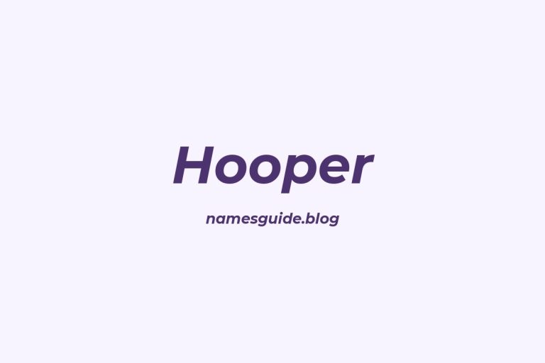Origin and Meaning of Last Name Hooper