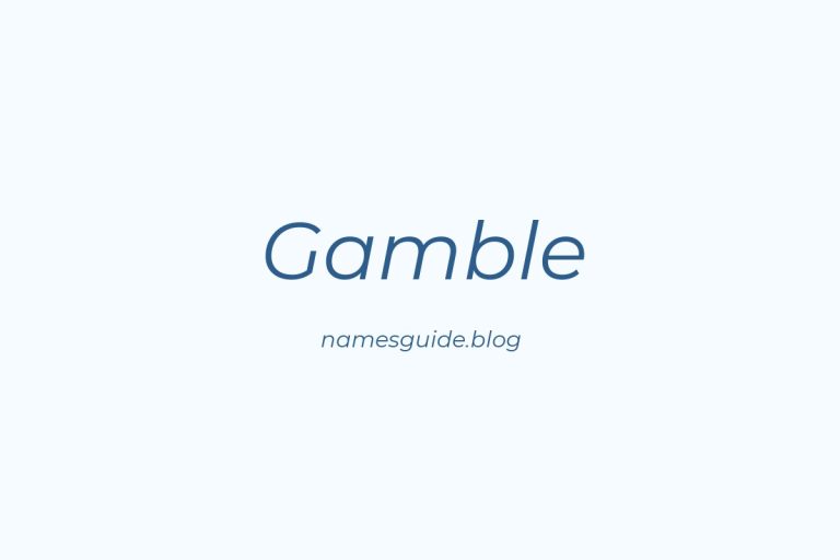 Origin and Meaning of Last Name Gamble