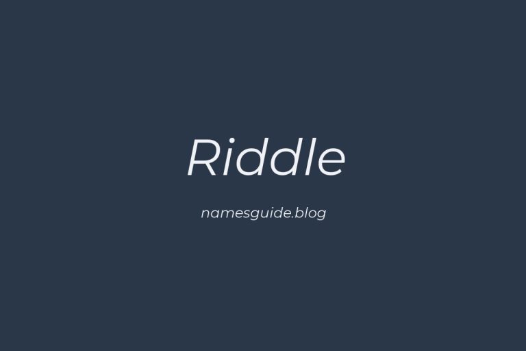 Origin and Meaning of Last Name Riddle