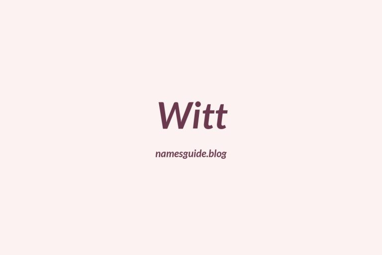Origin and Meaning of Last Name Witt