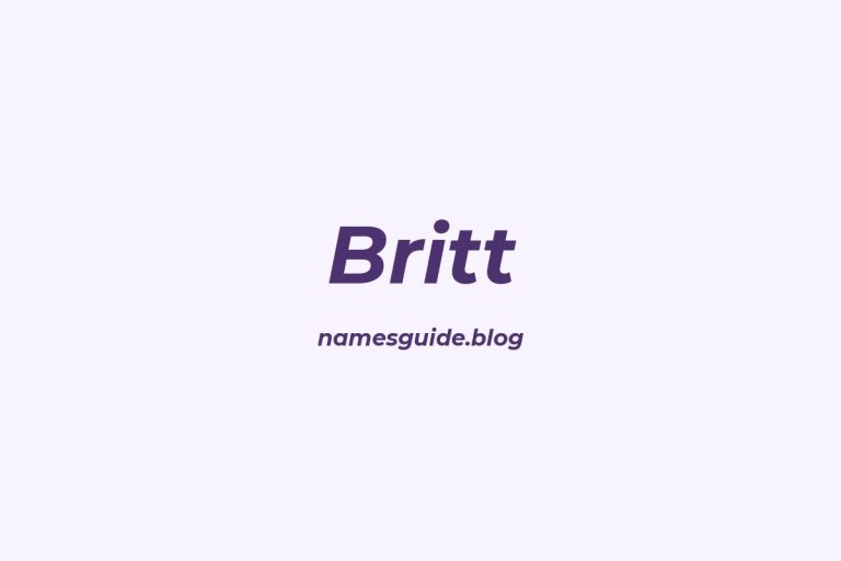 Origin and Meaning of Last Name Britt