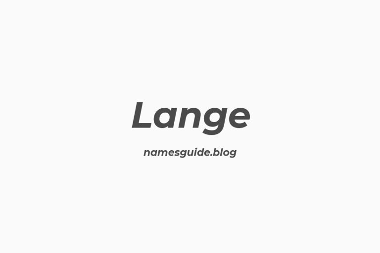 Origin and Meaning of Last Name Lange