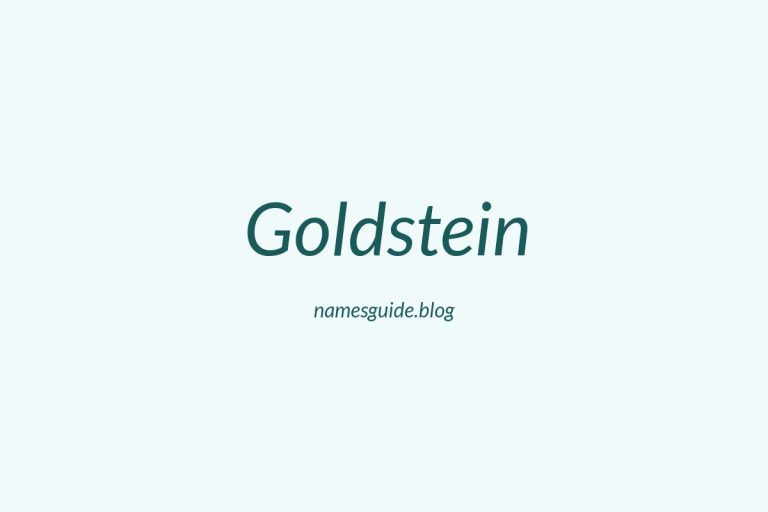 Origin and Meaning of Last Name Goldstein