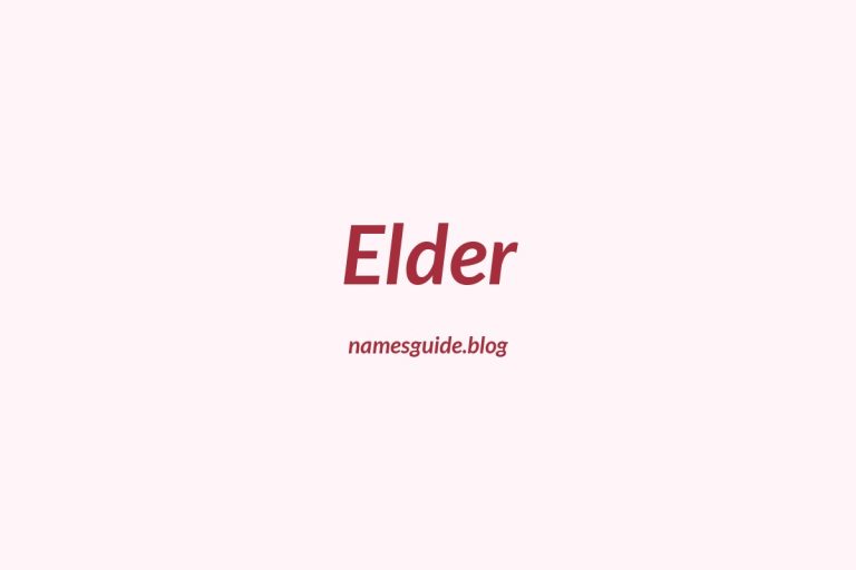 Origin and Meaning of Last Name Elder