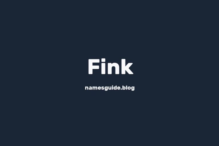 Origin and Meaning of Last Name Fink