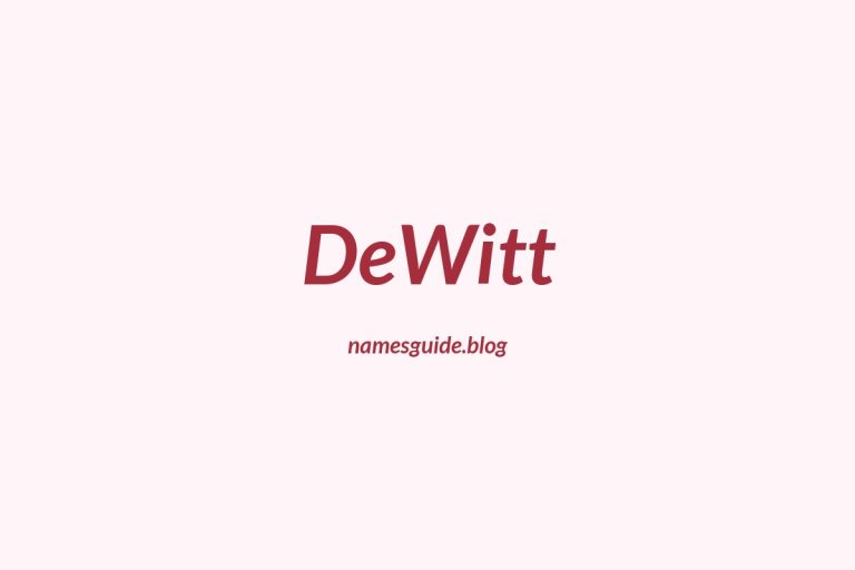 Origin and Meaning of Last Name DeWitt