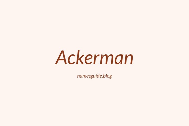 Origin and Meaning of Last Name Ackerman