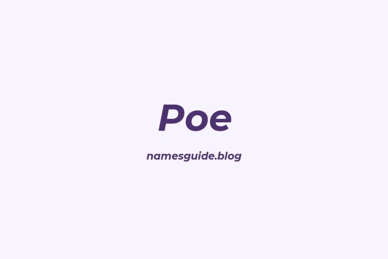 Origin and Meaning of Last Name Poe