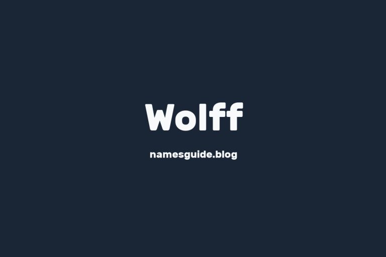 Origin and Meaning of Last Name Wolff