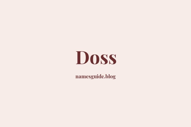 Origin and Meaning of Last Name Doss