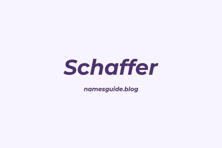 Origin and Meaning of Last Name Schaffer