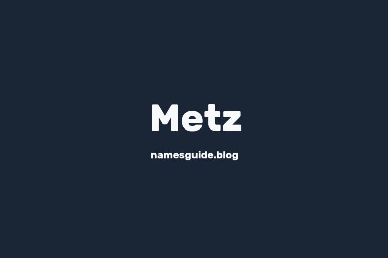 Origin and Meaning of Last Name Metz