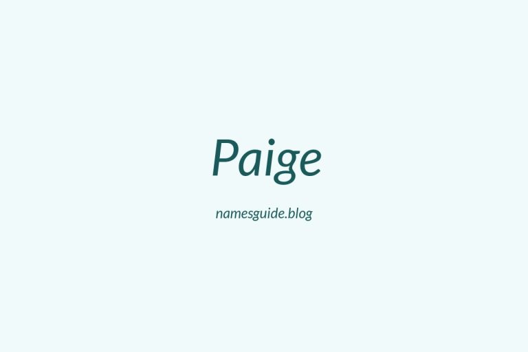 Origin and Meaning of Last Name Paige