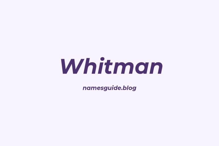Origin and Meaning of Last Name Whitman