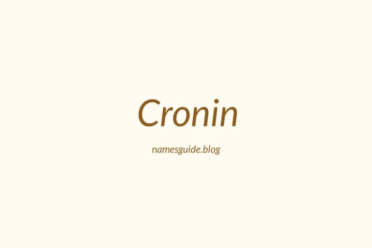 Origin and Meaning of Last Name Cronin