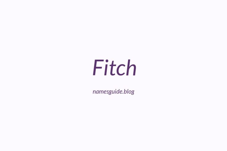 Origin and Meaning of Last Name Fitch