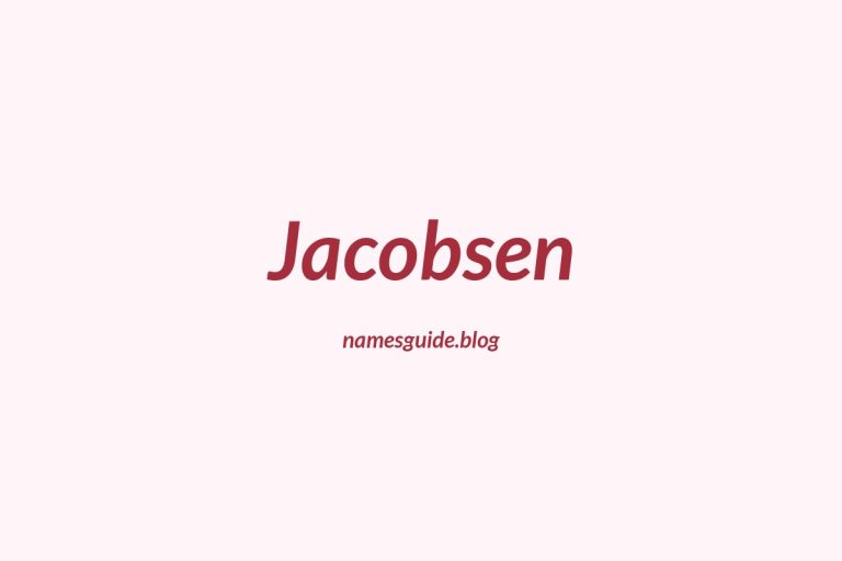 Origin and Meaning of Last Name Jacobsen