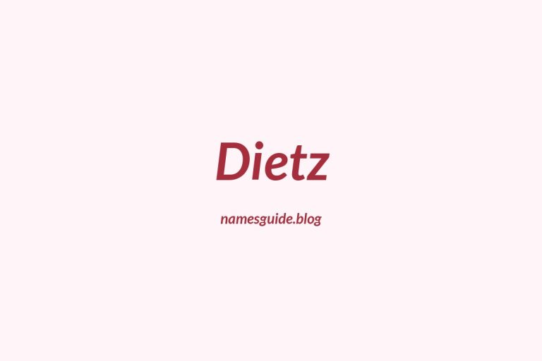 Origin and Meaning of Last Name Dietz