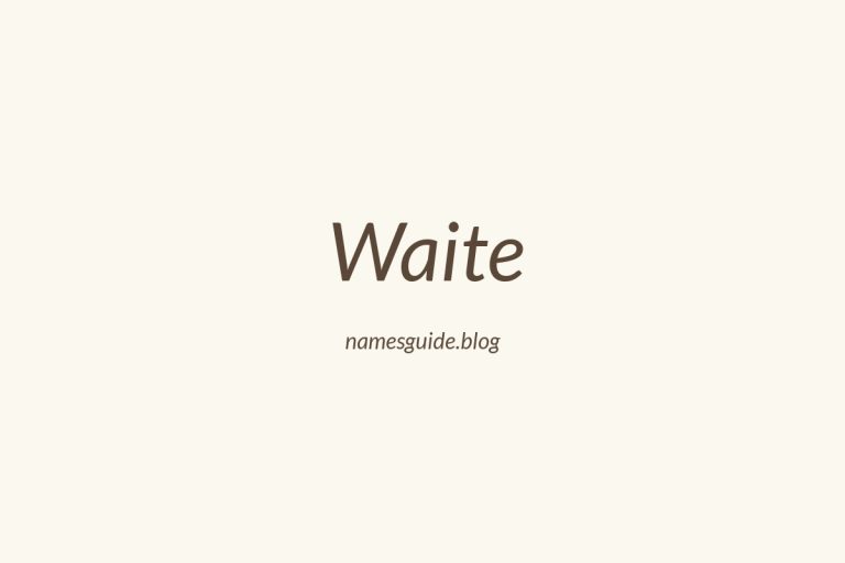 Origin and Meaning of Last Name Waite