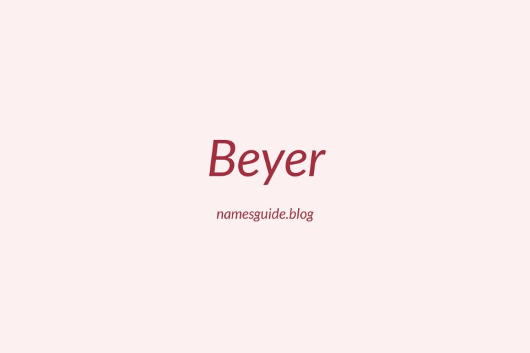 Origin and Meaning of Last Name Beyer