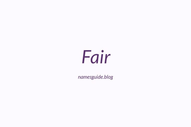 Origin and Meaning of Last Name Fair