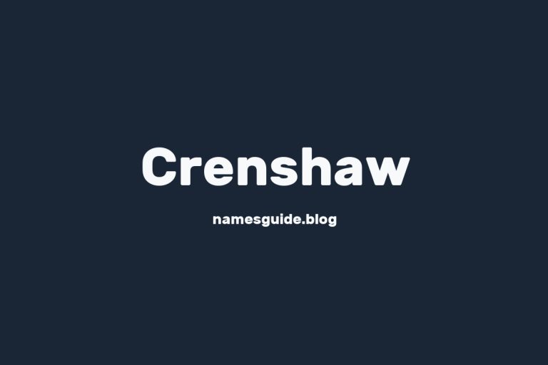 Origin and Meaning of Last Name Crenshaw
