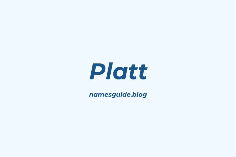 Origin and Meaning of Last Name Platt