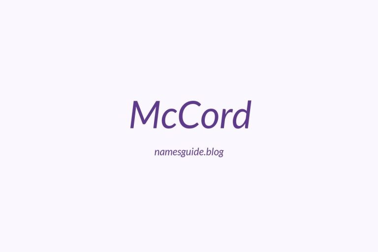 Origin and Meaning of Last Name McCord