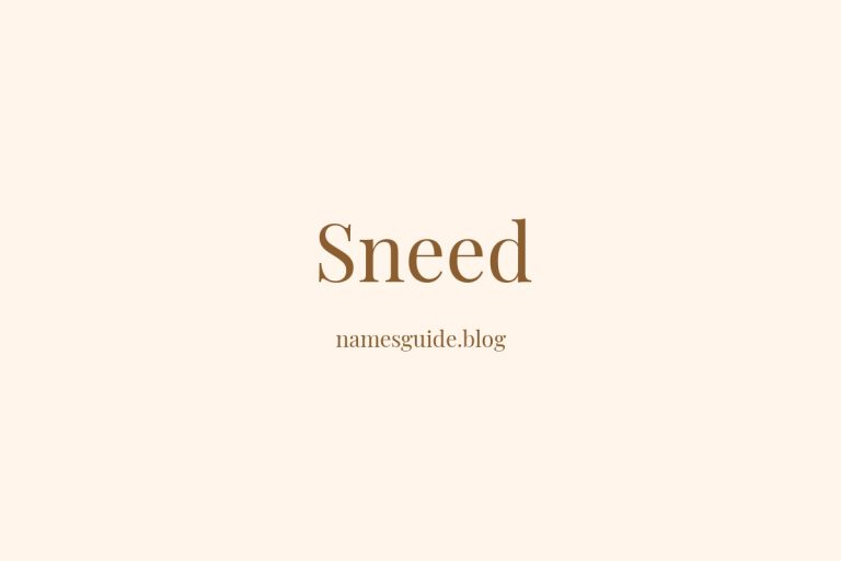 Origin and Meaning of Last Name Sneed