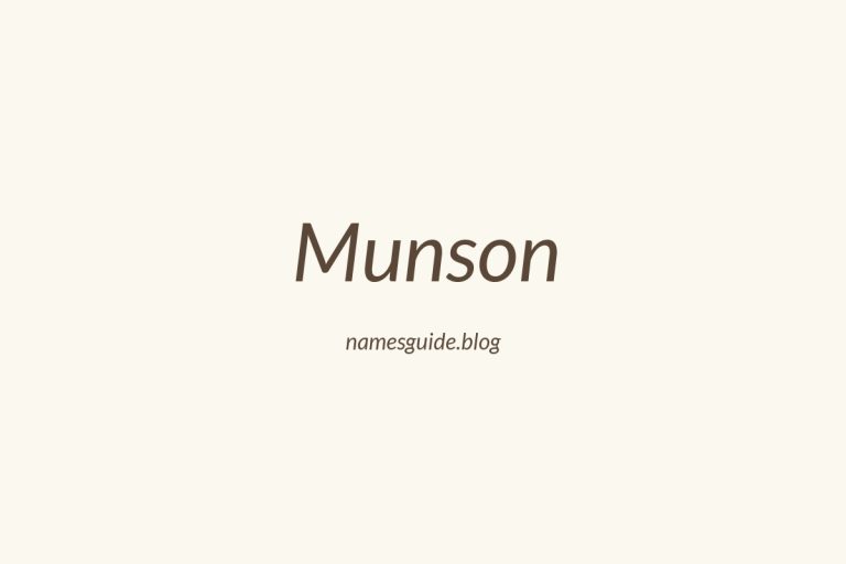 Origin and Meaning of Last Name Munson