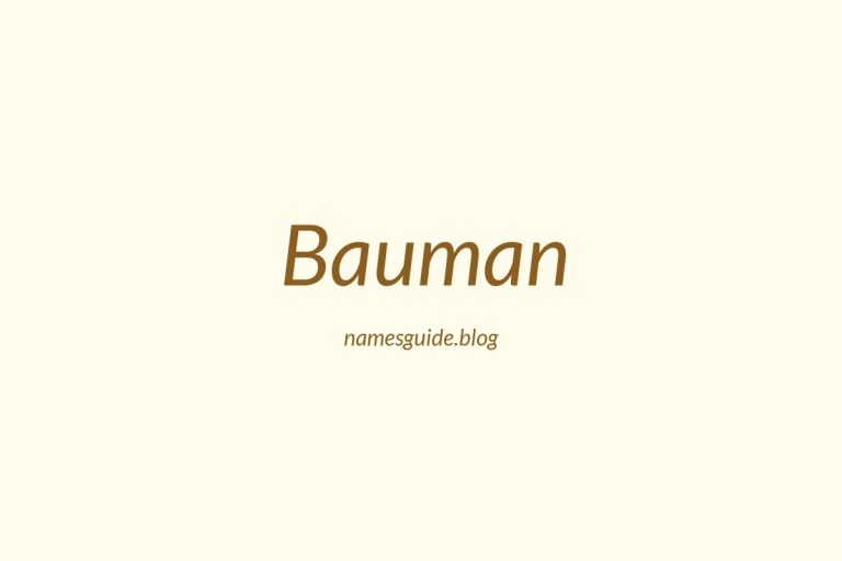 Origin and Meaning of Last Name Bauman