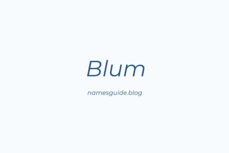 Origin and Meaning of Last Name Blum