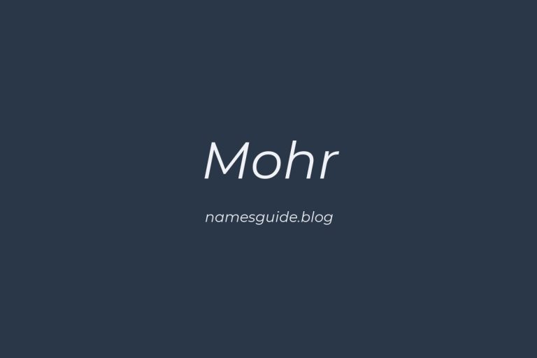 Origin and Meaning of Last Name Mohr