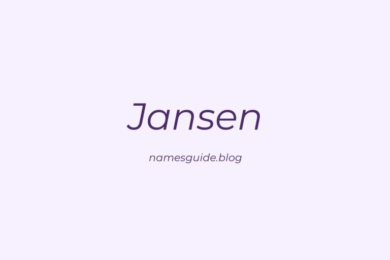 Origin and Meaning of Last Name Jansen