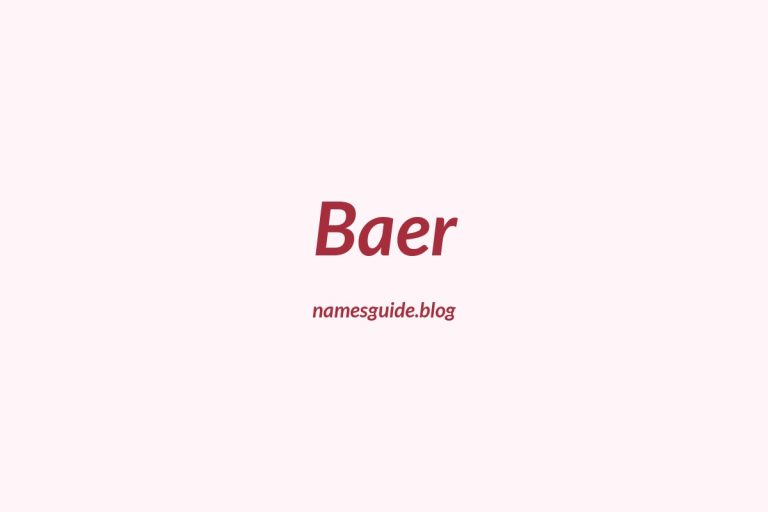 Origin and Meaning of Last Name Baer