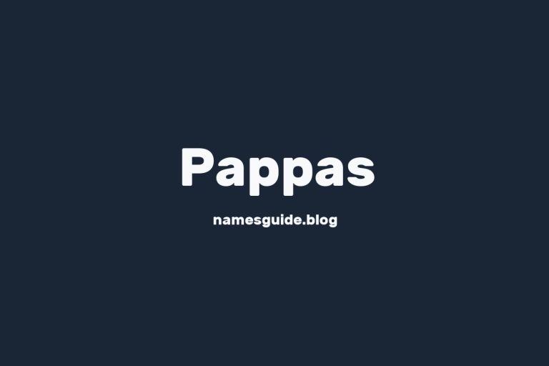 Origin and Meaning of Last Name Pappas