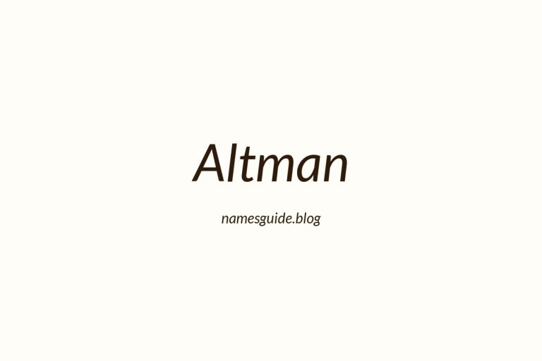 Origin and Meaning of Last Name Altman