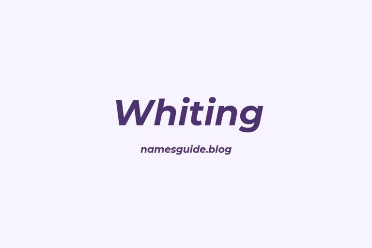 Origin and Meaning of Last Name Whiting