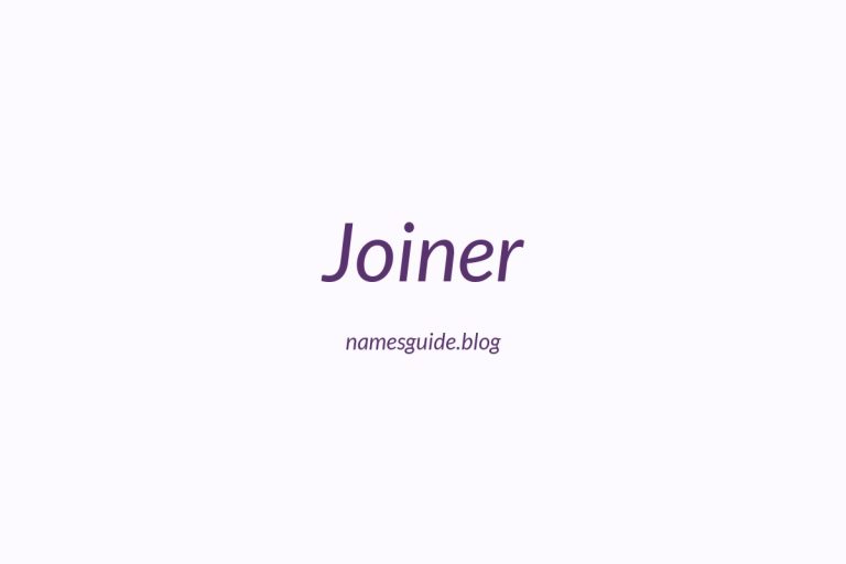 Origin and Meaning of Last Name Joiner