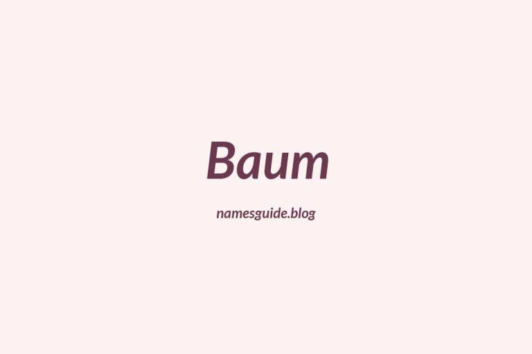 Origin and Meaning of Last Name Baum