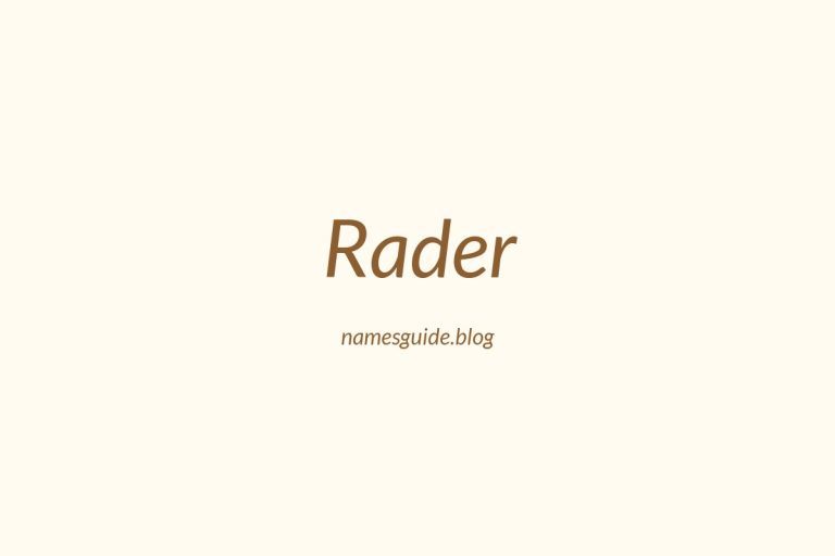 Origin and Meaning of Last Name Rader