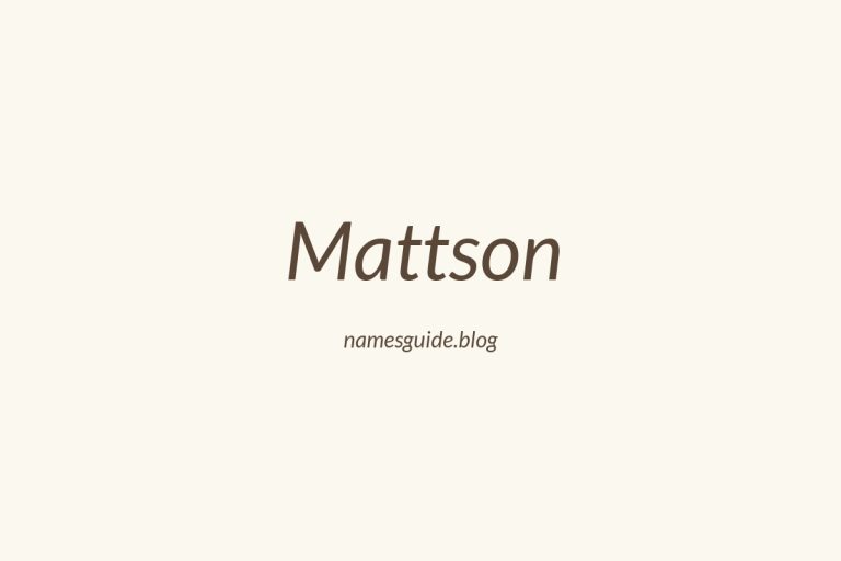 Origin and Meaning of Last Name Mattson